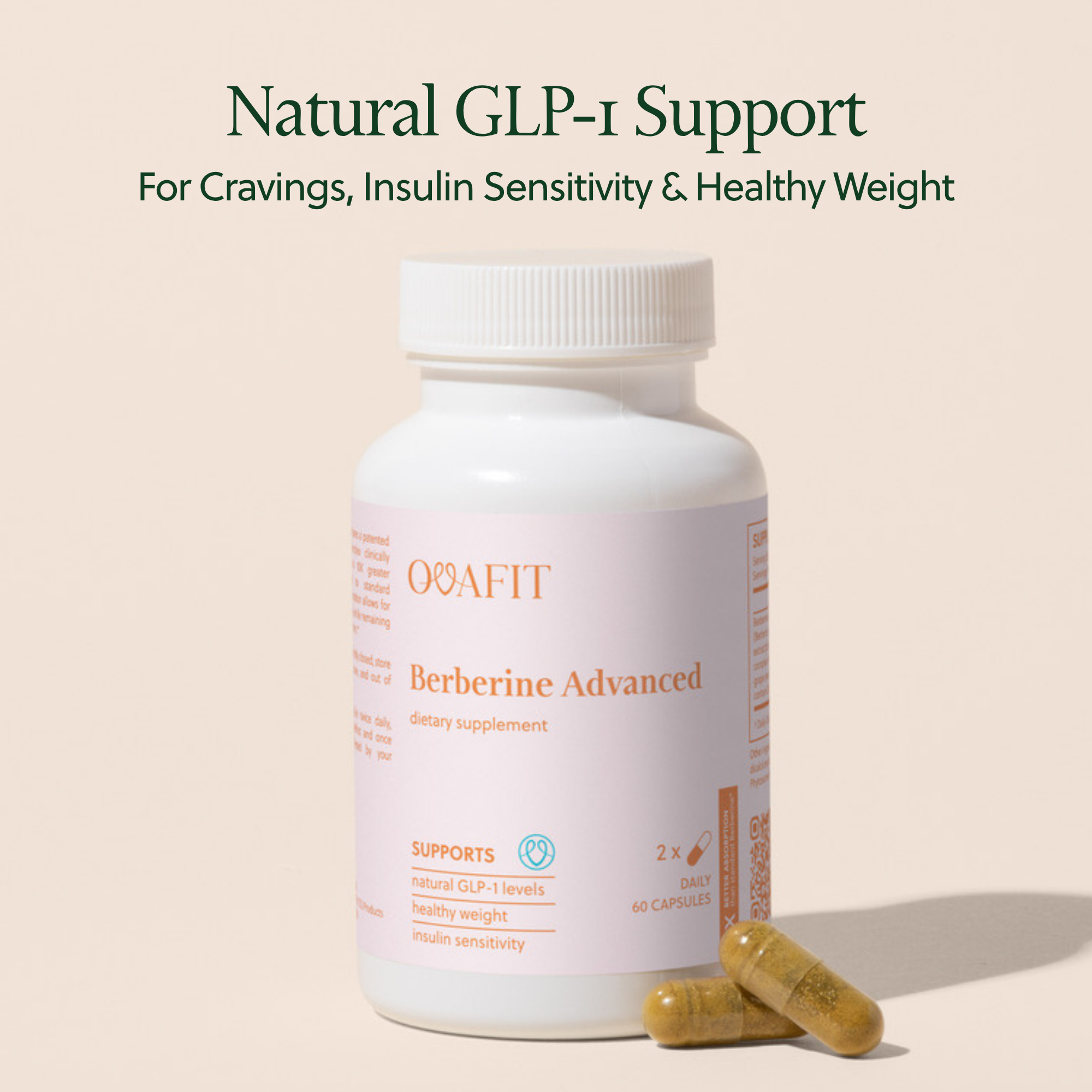 showing bottle of supplements with capsules