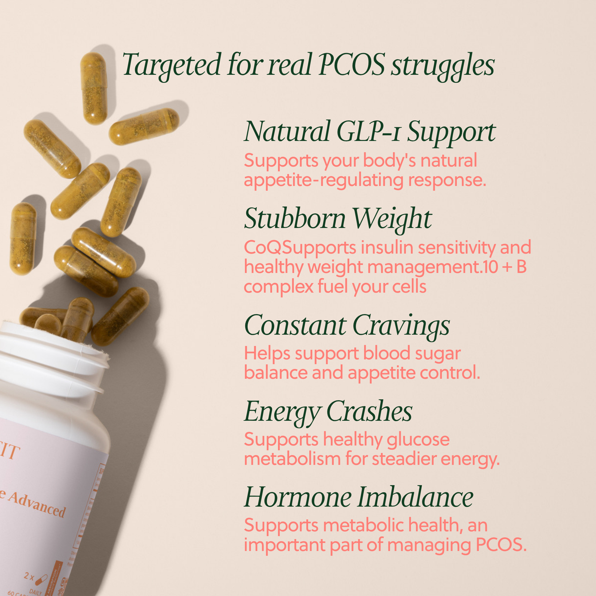 showing benefits text with a bottle of berberine
