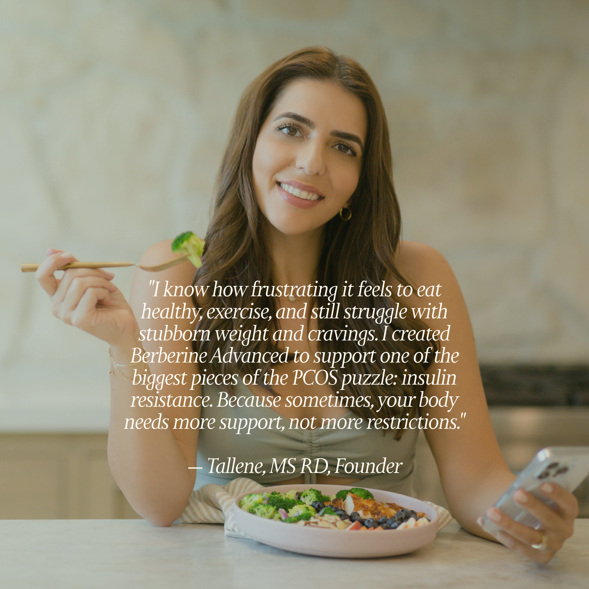 founder quote showing women eating a meal